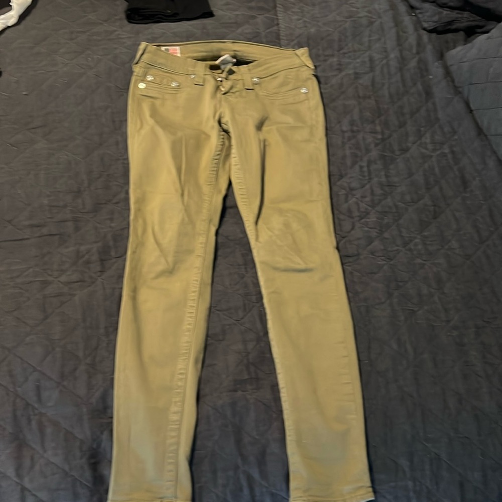 True religion army green jeans.